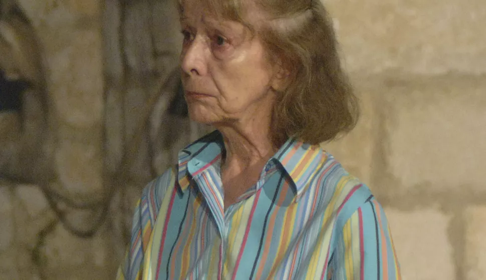 31.07.2009., Dubrovnik - Proba za prvu dramsku premijeru Dubrovackih ljetnih igara, predstavu "Na taraci" Iva Vojnovica koju rezira Josko Juvancic. Predstava ce obiljeziti 80. obljetnicu smrti Iva Vojnovica, pisca velebnog dramskog opusa. Premijera predstave odrzat ce se 7. kolovoza u Parku Umjetnicke skole. Mise Martinovic i Milka Podrug Kokotovic. rPhoto: Zvonimir Pandza/Vecernji listrrr rr