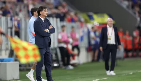 Osijek, 09.06.2025 - Utakmica L skupine europskih kvalifikacija za Svjetsko nogometno prevnestvo 2026. Hrvatska - Češka. Na slici izbornik hrvatske nogometne reprezentacije Zlatko Dalić.foto HINA/ Damir SENČAR/ ds