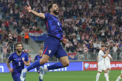 Osijek, 09. 06. 2025, Opus Arene, utakmica, kvalifikacije za svjetsko prvenstvo, Hrvatska - Češka. Josško Gvardiol (4)snimio GOJKO MITIĆ