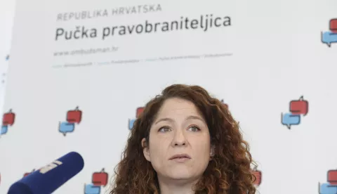 Zagreb, 03.04.2025. - Pučka pravobraniteljica Tena Šimonović Einwalter predstavila je svoje izvješće o stanju ljudskih prava u Hrvatskoj u 2024. te preporuke za poboljšanja. foto HINA/ Lana SLIVAR DOMINIĆ/ lsd