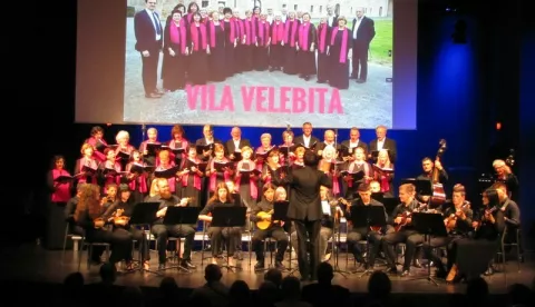 POŽEGA – "Tko to pjeva, ako neko pita, iz Požege "Vila Velebita" – zaorio se slavonsko-lički bećarac na kraju koncerta "Lika i Slavonija u ozračju pjesme i tambure" što su ga zbor LZD "Vila Velebita" i Požeški tamburaški orkestar sa solistima održali u maloj dvorani "Lisinski" u Zagrebu