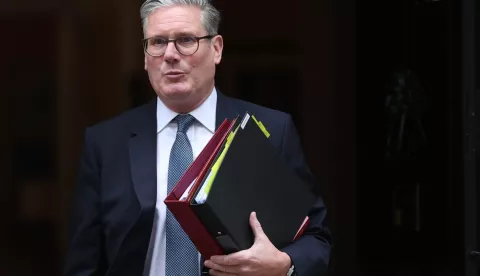epa12154763 British Prime Minister Keir Starmer leaves for Prime Minister's Questions from Downing Street in London, Britain, 04 June 2025. EPA/NEIL HALL