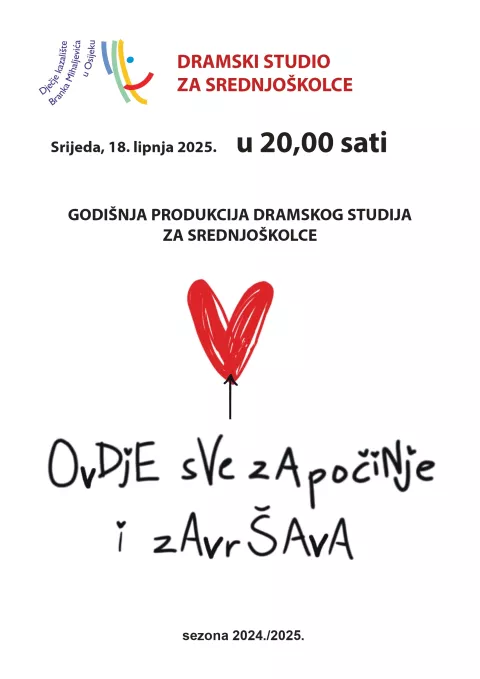 Godišnja produkcija Dramskog studija za srednjoškolce Dječjeg kazališta Branka Mihaljevića u Osijekuposter