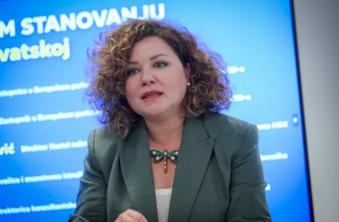 25.04.2025., Zagreb - Konferencija: Prema priustivijem stanovanju u EU i Hrvatskoj.Panel rasprava: Nikolina Brnjac, Gordan Bosanac, Dubravko Ranilovic, Iva Marcetic, Vedrana Likan Photo: Josip Regovic/PIXSELL