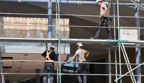 11.06.2025., Sibenik - Radovi na energetskoj obnovi gradske knjiznice. Photo: Hrvoje Jelavic/PIXSELL