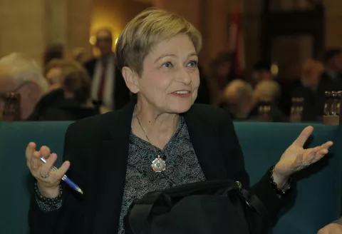 Zagreb, 15.11.2018 - Na izbornoj skupštini Hrvatske akademije znanosti i umjetnosti izabrani su predsjednik Hrvatske akademije znanosti i umjetnosti (HAZU), dva potpredsjednika i glavni tajnik Akademije. Na slici Milena Žic-Fuchs. foto HINA/ Tomislav PAVLEK /tp