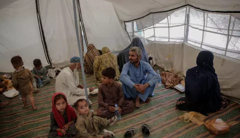 epa12123792 Najibullah (C) an Afghan refugees who returned from neighboring Pakistan sits with his family at a temporary shelter in Kabul, Afghanistan, 21 May 2025. Among the many families arriving in the camp is Najibullah, who has returned to Kabul with 12 family members after living in Karachi, Pakistan. Najibullah, who was born in Pakistan, married there, and had children, now faces an uncertain future in his homeland. He expressed his concerns about what awaits his family in Kunduz province, where they plan to relocate. 'We are going to Kunduz, but our fate is unknown. What will we do there? I am also worried about my children's education. This is another problem that I am thinking about', he shared with the EPA, highlighting the struggles faced by many returning refugees as they seek to rebuild their lives in Afghanistan. The Ministry of Refugees and Repatriation reports that over 170,000 Afghan refugees have been deported from neighboring countries between April 1 and May 2023, with the majority (128,000) coming from Pakistan, followed by more than 43,000 from Iran and 1,322 from Turkey. EPA/SAMIULLAH POPAL