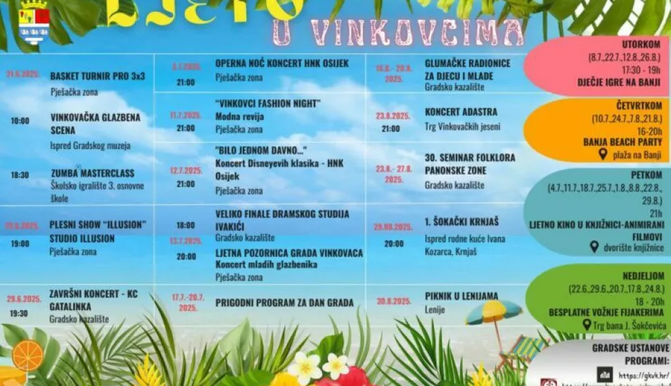 VINKOVCILjeto u Vinkovcima, koje je počelo 20. lipnja i traje do 28. kolovoza,