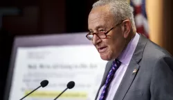 epa12155551 Democratic Senate Minority Leader Chuck Schumer during a press conference at the US Capitol, Washington, DC, USA, 04 June 2025. EPA/WILL OLIVER