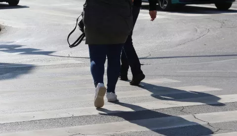 Osijek, 18. 10. 2022, Obiljezeni pjesacki prijelaz, zebra. Ilustracija, promet, horizontalna prometna signalizacija.snimio GOJKO MITIĆ