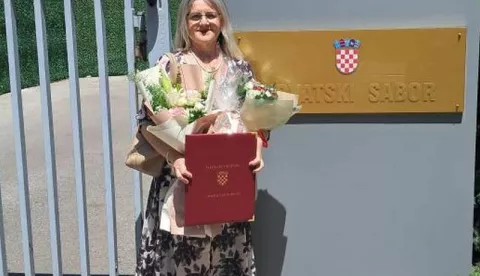 Blaženka Crvenković, dobitnica nagrade Ivan Filipović nakon preuzimanja nagrade u Zagrebu