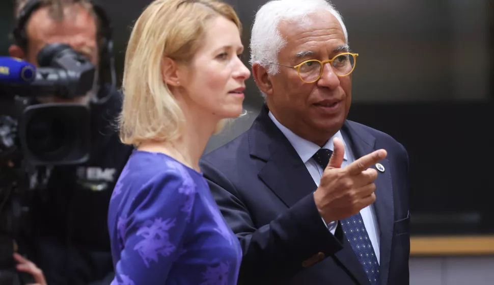 epa12198453 High Representative of the European Union for Foreign Affairs and Security Policy Kaja Kallas (L) and European Council President Antonio Costa at the start of the EU leaders' Summit in Brussels, Belgium, 26 June 2025. EU leaders gather for a two-day summit to address geoeconomic challenges and the ongoing developments in Ukraine and the Middle East, among other topics. EPA/OLIVIER HOSLET