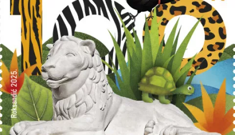 Zagreb, 14.06.2025 - Uoči 100. godišnjice osnutka Zoološkog vrta Grada Zagreba izdana je poštanska marka posvećena tom velikom jubileju, a Hrvatska pošta za marku je izabrala grafičko rješenje koje povijest Vrta povezuje s njegovim suvremenim zadaćama, priopćeno je u subotu iz HP-a.foto HINA/ HP/ ds