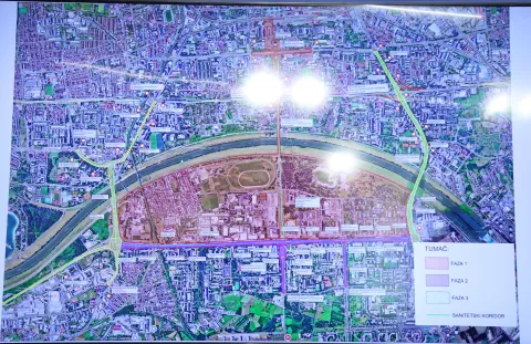 Zagreb 27.06.2025 - Pročelnik Gradskog ureda za mjesnu samoupravu, promet, civilnu zaštitu i sigurnost Andro Pavuna održao je konferenciju za medije na temu prometne regulacije za vrijeme koncerta Marka Perkovića Thompsona.foto HINA/ Denis CERIĆ /dc