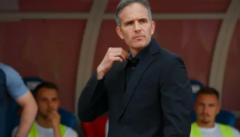 Split, 26.05.2022.- Utakmica finala Hrvatskog nogometnog kupa Hajduk - Rijeka na stadionu Poljud u Splitu. Na slici trener Rijeke Goran Tomić.foto HINA/ Mario STRMOTIĆ/ ds