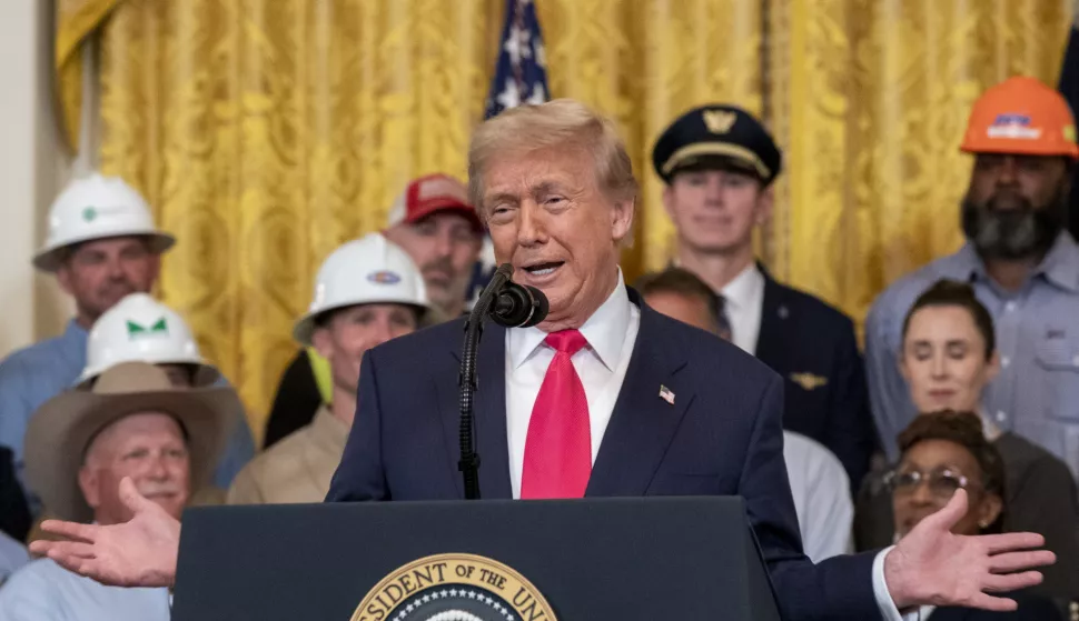 epa12199994 US President Donald Trump speaks during the 'one, big, beautiful event' in the East Room of the White House in Washington, DC, USA, 26 June 2025. EPA/KEN CEDENO/POOL