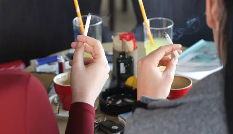 Osijek, 20. 02. 2025., Donji grad, pušenje; ugositeljski objekt; zabrana pušenjaSNIMIO BRUNO JOBST