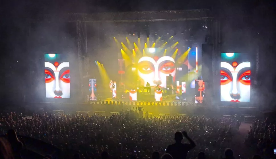 Pula, 28.6.2025.- Francuski glazbenik Jean-Michel Jarre odr?ao je koncert u pulskoj Areni u sklopu turneje "Special Summer Live Tour 2025". foto HINA/ Daniel SPONZA/ ua