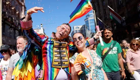 People attend The Budapest Pride March in Budapest, Hungary, June 28, 2025. REUTERS/Lisa Leutner Photo: LISA LEUTNER/REUTERS