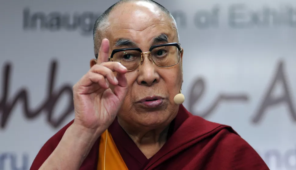 epa07154841 Tibetan spiritual leader, the Dalai Lama imparts inaugural lecture on the topic of, 'The Truth Does Not Grow Old, Ever', during the start of a year long celebration events of 550th birth anniversary of first Sikh Guru or Master, Guru Nanak Dev, in New Delhi, India, 10 November 2018. Guru Nanak Dev who was born in the year 1469 was the first Sikh Guru and founder of the Sikhism faith. EPA/STR