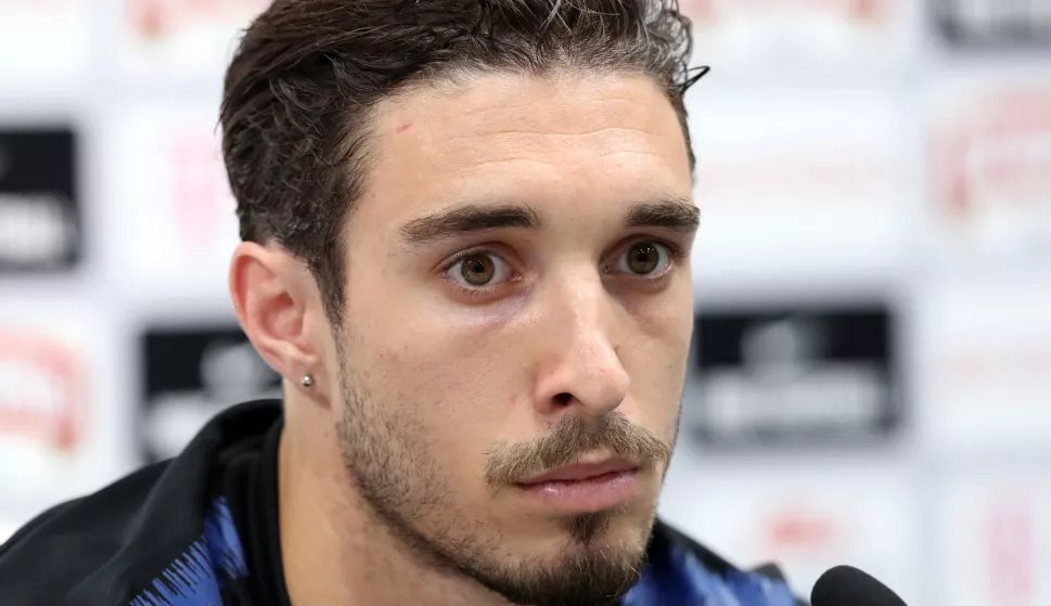 Roščino, 18.06.2018 - Tiskovna konferencija Hrvatske nogometne reprezentacije u kampu u Roščino Areni. Na slici Šime Vrsaljko.foto HINA/ Damir SENČAR /ds