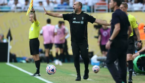 Soccer Football - FIFA Club World Cup - Round of 16 - Real Madrid v Juventus - Hard Rock Stadium, Miami Gardens, Florida, U.S. - July 1, 2025 Juventus coach Igor Tudor reacts REUTERS/Hannah Mckay Photo: HANNAH MCKAY/REUTERS