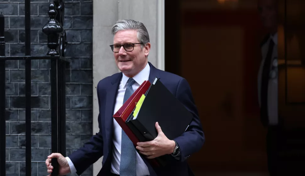 epa12209895 British Prime Minister Keir Starmer leaves his official residence at 10 Downing Street for the weekly Prime Minister's Questions (PMQs) session at Parliament in London, Britain, 02 July 2025. EPA/ANDY RAIN