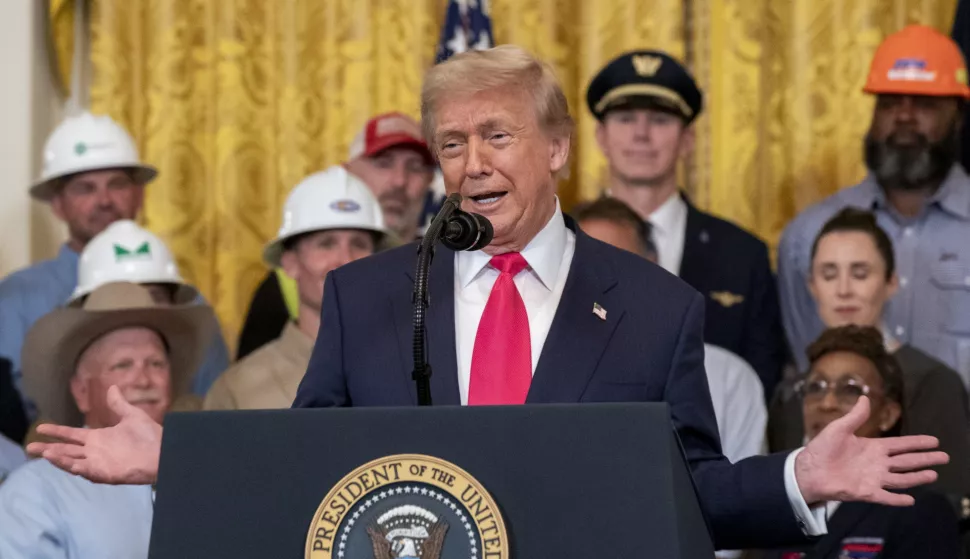 epa12199994 US President Donald Trump speaks during the 'one, big, beautiful event' in the East Room of the White House in Washington, DC, USA, 26 June 2025. EPA/KEN CEDENO/POOL