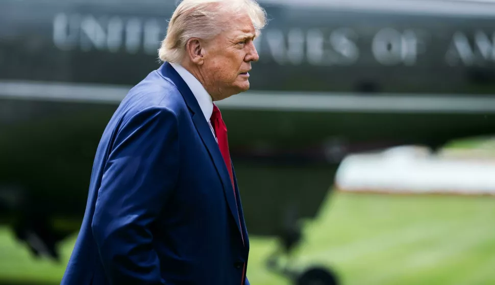 UNITED STATES - JUNE 9: President Donald Trump arrives to South Lawn of the White House from Camp David on Monday, June 9, 2025. (Tom Williams/CQ Roll Call/Sipa USA) Photo: CQ-Roll Call/SIPA USA