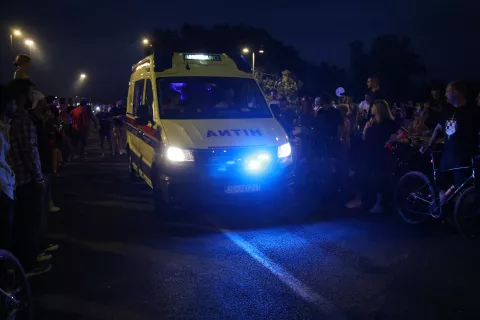 Zagreb, 05.07.2025 - Koncert Marka Perkovića Thompsona na zagrebačkom Hipodromu. Na fotografiji hitna pomoć.foto HINA/ Denis CERIĆ /dc