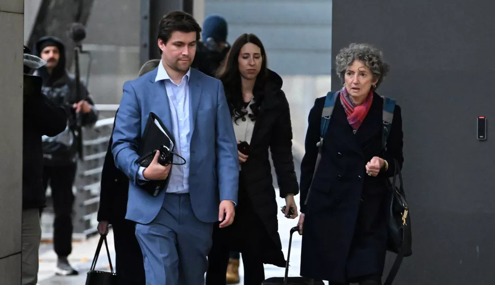 epa12209576 Prosecutor Nanette Rogers (R) departs from the Latrobe Valley Magistrates Court in Morwell, Victoria, Australia, 02 July 2025. A Supreme Court jury is deciding whether Erin Patterson is guilty of murdering three relatives and attempting to murder another after hosting a July 2023 lunch allegedly laced with poisonous mushrooms. EPA/JAMES ROSS AUSTRALIA AND NEW ZEALAND OUT