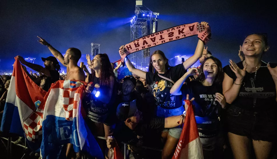 Zagreb, 05.07.2025 - Koncert Marka Perkovića Thompsona na zagrebačkom Hipodromu. Na slici publika tijekom koncerta.foto HINA/ Damir SENČAR/ ds