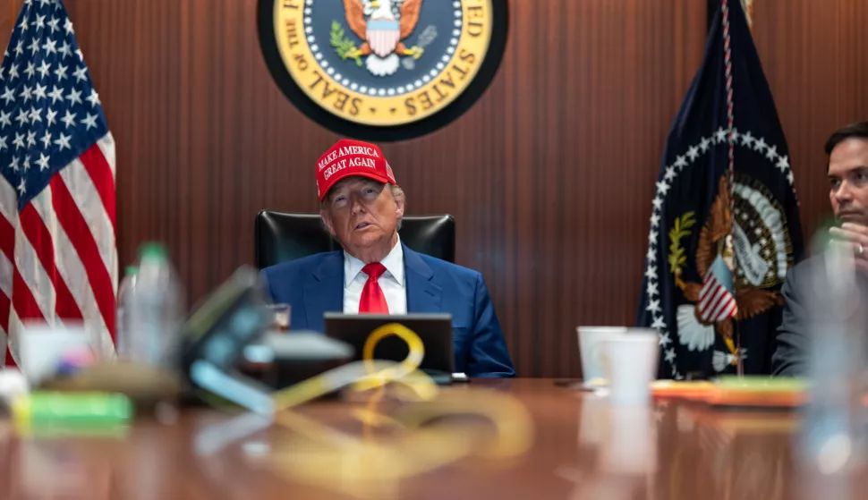 epa12190408 A handout photo made available by the White House shows US President Donald Trump in the Situation Room of the White House in Washington, DC, USA, 21 June 2025. Later in the day, President Trump spoke to the nation about the US bombing of nuclear sites at three places in Iran: Fordow, Natanz and Esfahan. EPA/WHITE HOUSE/HANDOUT EDITORIAL USE ONLY/NO SALESHANDOUT EDITORIAL USE ONLY/NO SALES