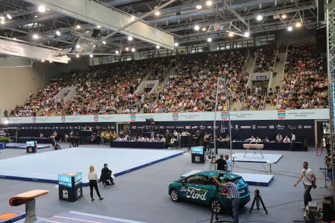 26.05.2018., Sportska dvorana Gradski vrt, Osijek - Svjetski kup u gimnastici Grand prix Osijek 2018., Zito Challenge Cup. Finale prvi dan.Photo:Zeljko Sepic