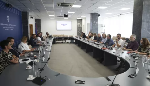 Zagreb, 24.06.2025. - Drugi sastanak pregovaračkih odbora Vlade Republike Hrvatske i predstavnika sindikata javnih službi. foto HINA/ Lana SLIVAR DOMINIĆ/ lsd