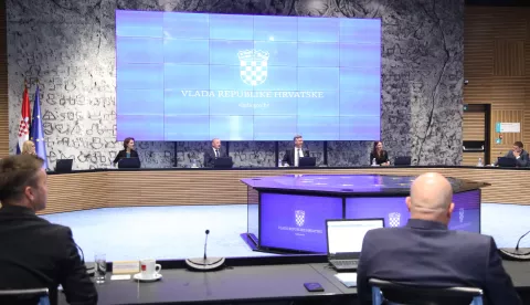 Zagreb, 10.07.2025 - Sjednica Vlade RH. Na fotografiji Tomo Medved, premijer Andrej Plenković.foto HINA/ Denis CERIĆ /dc