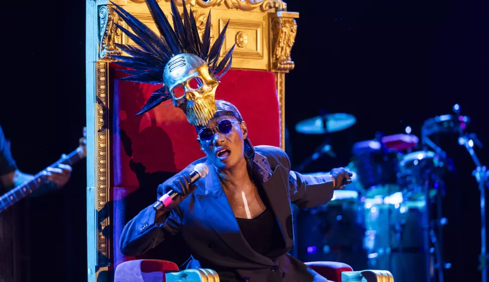 epa12234696 Jamaican singer Grace Jones performs on the Lake stage during the 59th Montreux Jazz Festival (MJF), in Montreux, Switzerland, 12 July 2025. EPA/CYRIL ZINGARO EDITORIAL USE ONLY