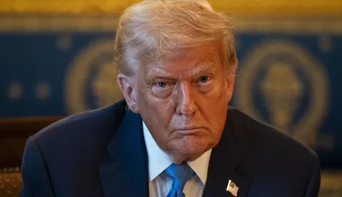 epa12223507 US President Donald Trump reacts during a dinner with Israeli Prime Minister Benjamin Netanyahu (not pictured) in the Blue Room of the White House in Washington, DC, USA, 07 July 2025. Israeli Prime Minister Benjamin Netanyahu told President Donald Trump he nominated him for the Nobel Peace Prize, using a visit to the White House to further cement the pair?s relationship as the US presses for a ceasefire in Gaza. EPA/ALEXANDER DRAGO/POOL