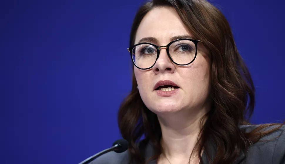 Ukraine's Economy Minister and First Deputy Prime Minister Yulia Svyrydenko addresses "The Framework for Lasting Recovery" session on the first day of the Ukraine Recovery Conference, held at the InterContinental London - O2, in east London. Picture date: Wednesday June 21, 2023. Photo: Henry Nicholls/PRESS ASSOCIATION