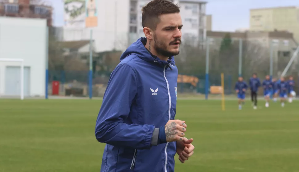 Osijek, 02. 01. 2024, Opus Arena, prvi trening NK Osijeka u 2024. godini. Kristijan Lovric.snimio GOJKO MITIĆ