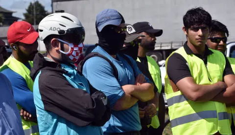 Zagreb, 17.07.2025 (novosti) - Wolt, prosvjed dostavljaca Wolta.foto Davor Kovacevicnovosti