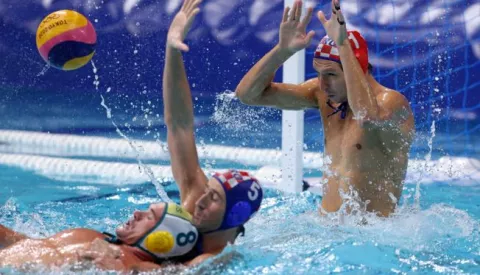 Tokio, 27.07.2021 - Vaterpolo utakmica 2. kola skupine B turnira na Olimpijskim igrama Tokio 2020, Australija - Hrvatska. Na slici vratar Marko Bijač.foto HINA/ Damir SENČAR/ ds