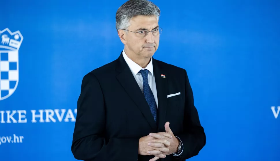 Zagreb, 15.7.2025 - Predsjednik Vlade Andrej Plenković predsjedao je sastankom Vlade sa županima, predstavnicima Udruge gradova i Hrvatske zajednice općina. Na slici Andrej Plenković.Foto Hina/ Dario GRZELJ/ dag