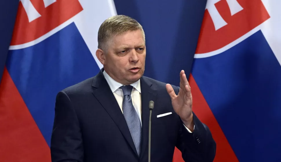 epa11342153 (FILE) - Slovakia's Prime Minister Robert Fico attends a joint press conference with his Hungarian counterpart (not pictured) following their meeting in the government headquarters in Budapest, Hungary, 16 January 2024 (reissued 15 May 2024). According to Slovakia's national news agency TASR, Fico was rushed to hospital on 15 May after being shot in the town of Handlova, 180 kilometers north-east of Bratislava, at the end of a meeting of the Slovak cabinet. EPA/Szilard Koszticsak HUNGARY OUT