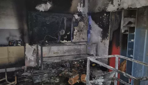 Pripadnici JVP Grada Požege gasili požar u vatrogasnom domu DVD Brestovac