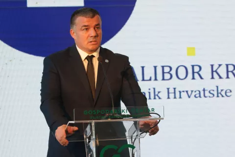 Osijek, 16. 12. 2024, Gospodarski centar, 30 godina Obrtiničke komore Osječko- baranjske župnaije. Svečanost i dodjela priznanja. Dalibor Kratohvil, predsjednik Hrvatske obrtničke komore.snimio GOJKO MITIĆ