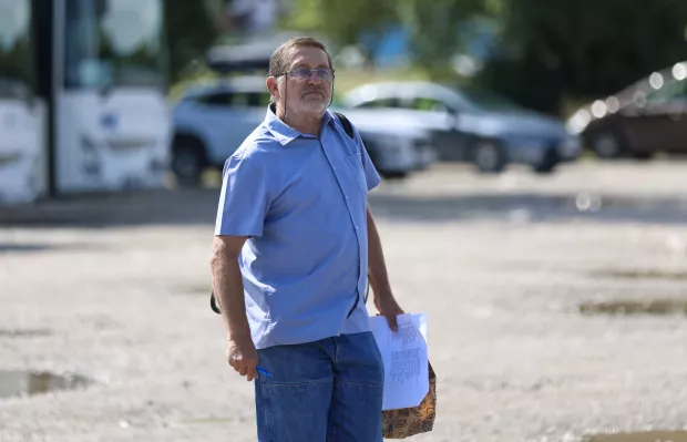 Zagreb, 17.07.2025 - Dostavljači Wolta održali su će prosvjed ispred sjedi&scaron;ta tvrtke zbog nezadovoljstva uvjetima rada. Okupljanje je ispred Zagrebačkog velesajma gdje su krenuli prema sjedi&scaron;tu Volta. Na slici glavni tajnik Novog sindikata Tomislav Ki&scaron;.foto HINA/ Damir SENČAR/ ds