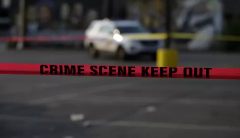 epa06947253 Chicago Police crime scene tape surrounds an area after a man was shot in the back on South Kedzie Avenue in Chicago, Illinois, USA, 12 August 2018. According to statistics Chicago has more victims of shootings and stabbings than both New York City and Los Angeles combined. Both cities are larger than Chicago. EPA/JOSHUA LOTT