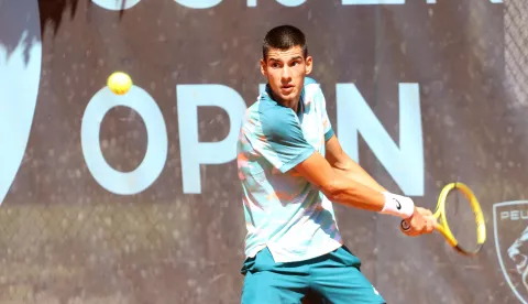 Osijek, 13. 08. 2023, Tenis, Perivoj kralja Tomislava. ITF World tenis tour, Osijek open, musko finale. Luka Mikrut.snimio GOJKO MITIĆ