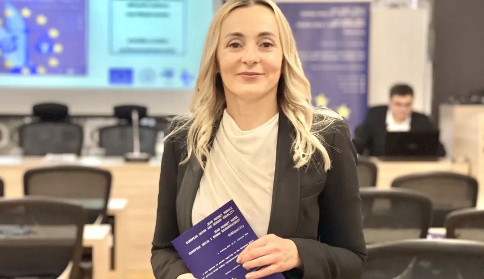 Osijek, 06. 12. 2023., PRAVOS, vijecnica, predstavljanje projekata, Jean Monnet modul, Anita Blagojevic - redovni šrof na katedri Ustavnog i EU prava - organizatorSNIMIO BRUNO JOBST